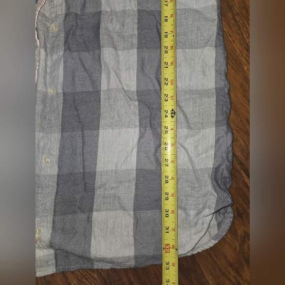 Victoria's Secret Gray Pink Medium Flannel Button Down Long Sleeve Nightgown - Picture 7 of 8